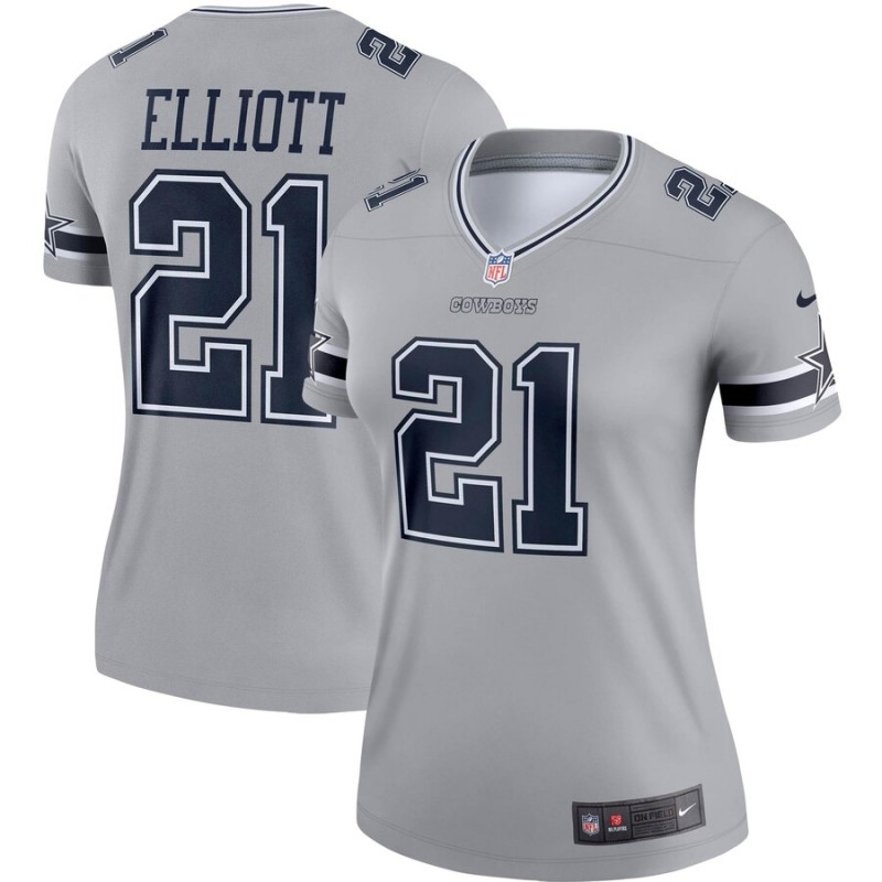 women Dallas Cowboys #21 Elliott Nike grey Limited NFL Jersey